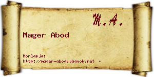 Mager Abod névjegykártya